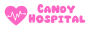Pink and white Candy Hospital button